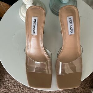 Steve Madden Elated slip on sandal clear lucite size 8.5 NWOT